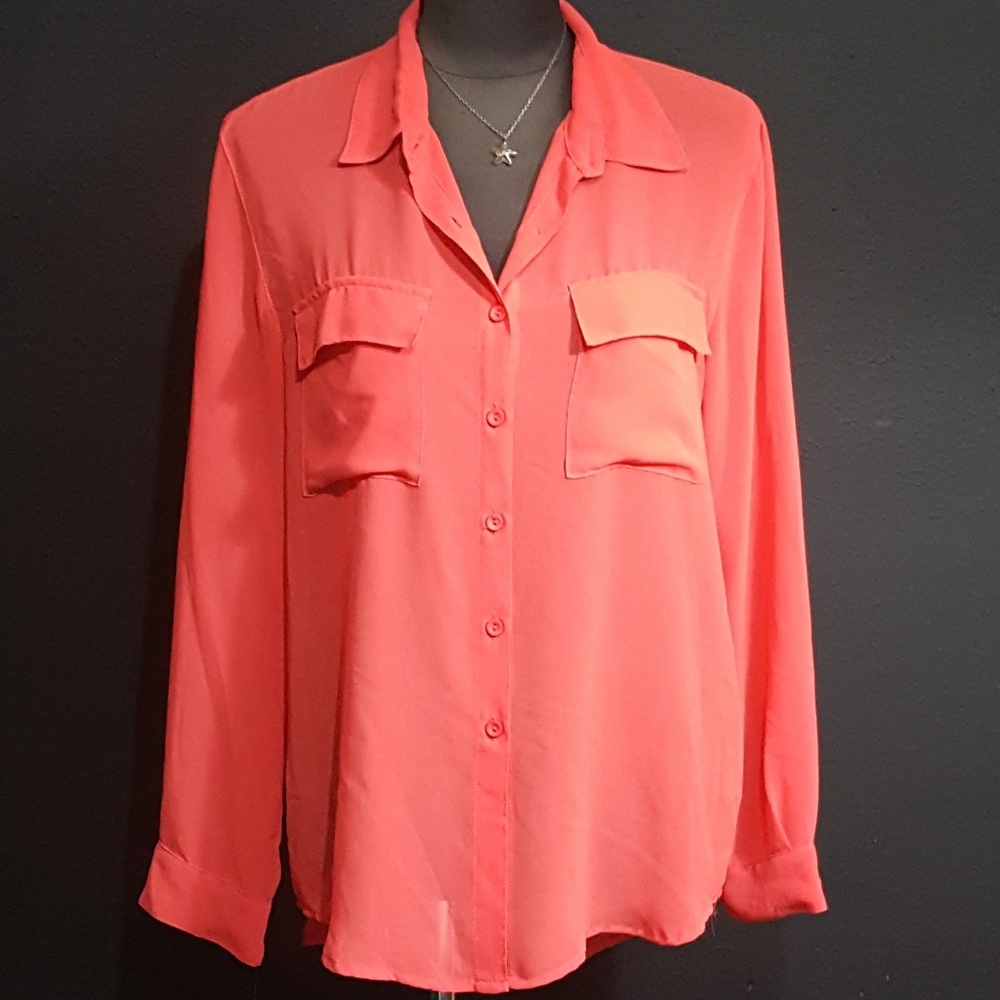 Timing Orange Blouse Top